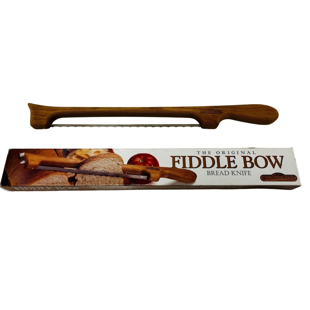 VTG Mountain Woods Fiddle Bow Bread Knife Cherry Wood Right Hand Primitive Home